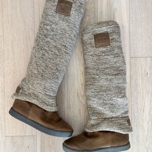 Chanel Rare Women’s High Wool And Leather Boots
